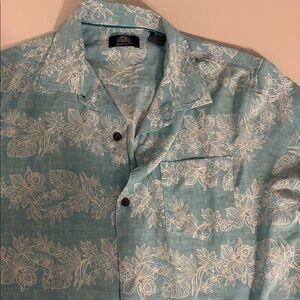 Men's Blue Floral Casual Button Down Shirt